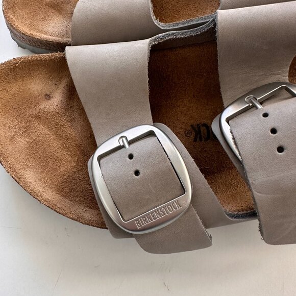 BIRKENSTOCK Arizona Big Buckle Nubuck Leather Pure Sage Grey Size 40 EU W9 / M7 - Picture 2 of 15